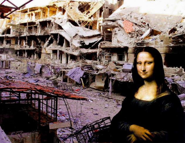 Tammam Azzam 'Syrian Museum - Leonardo Da Vinci. Mona Lisa'  تمام عزام  "متحف سوري – الموناليزا، ليوناردو دافينتشي"